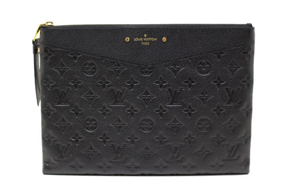 LOUIS VUITTON Daily Pouch Clutch Monogram Empreinte Noir Black